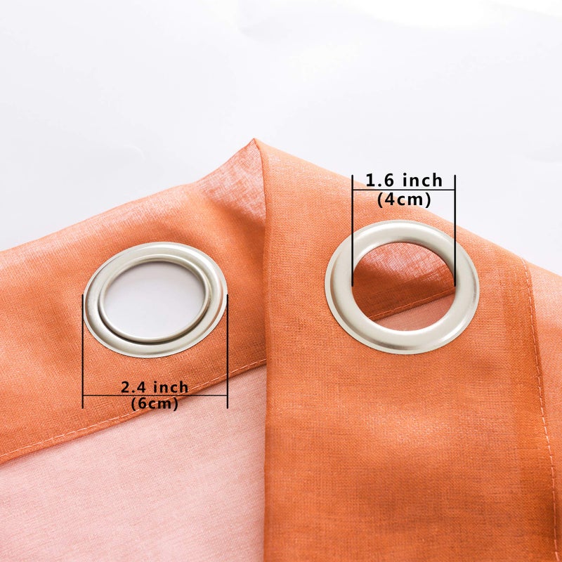 KOUFALL Beach Curtains for Bedroom,Coastal Curtains for Living Room 63 Inch Length 2 Panel Set,Orange and Turquoise/Teal - Image 5
